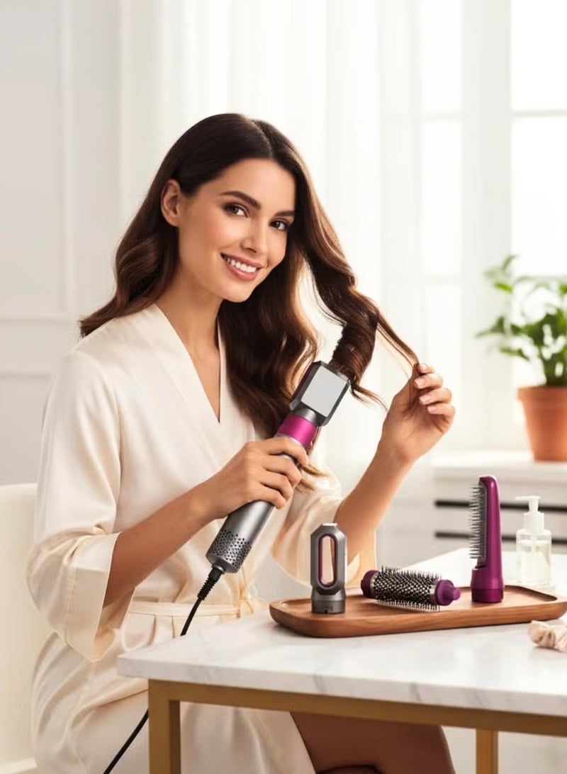 5-in-1 Hot Air Hair Dryer Brush – Negative Ion Detachable Styler with Comb, Curler, Straightener, Wave & Volumizer | Professional Blow Dry Styling Tool for Women - Image 2